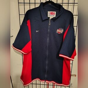 Vintage Reebok Houston Rockets Warm Up Shooting Jersey/Zip Up Shirt